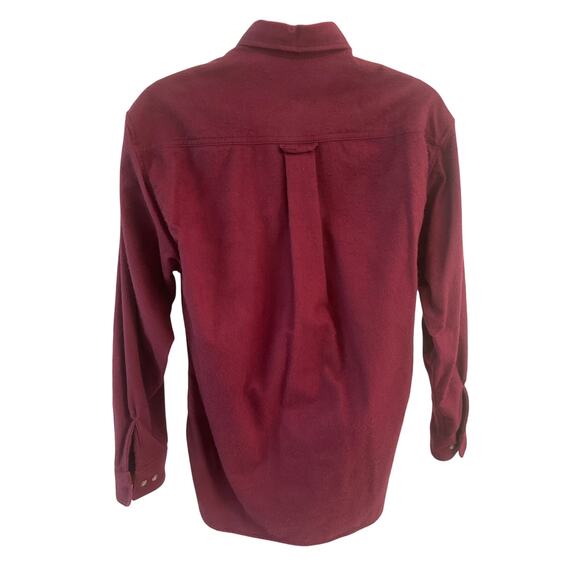 Eddie Bauer Men's Medium 16517 Heavy Flannel Chamois Burgundy Outdoor Shirt - Picture 6 of 11